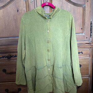 Chalet et Ceci Women's Green and Khaki Cardigan